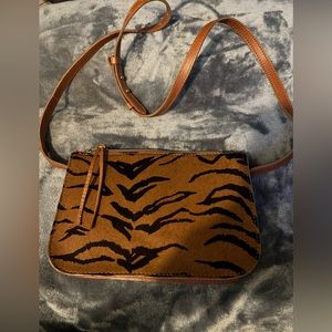 Madewell animal print cross body purse
